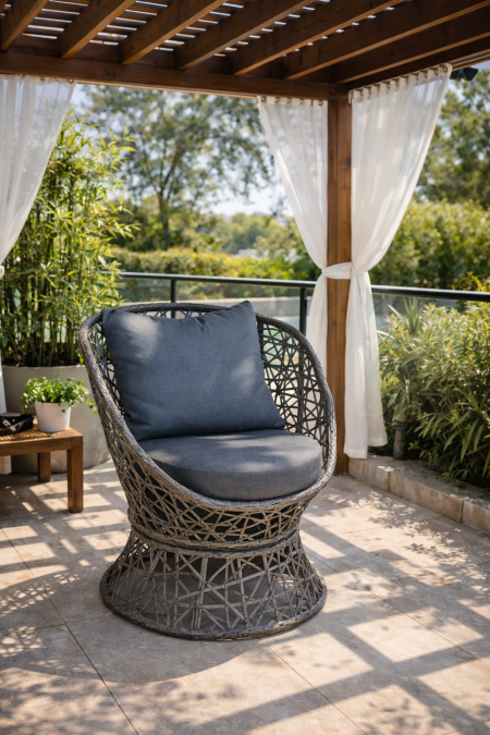 كرسي دوار (Rattan Aluminum Chair)