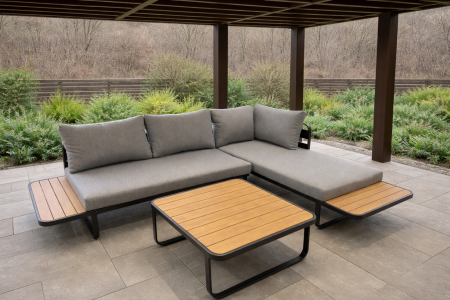 جلسة كورنر ألمنيوم خارجية (Outdoor aluminum corner seating)