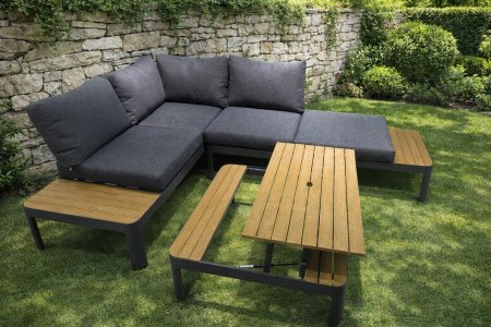 جلسة كورنر ألمنيوم خارجية (Outdoor aluminum corner seating)