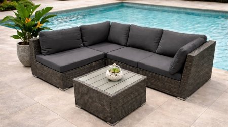 جلسة كورنر رتان خارجية (Outdoor rattan corner seating)